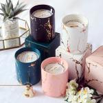 Customizable Logo Ceramic Candle Vessels , Porcelain Empty Candle Jars For