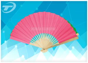 Quality promotion paper folding fan with natural bamboo frame, available in different size and quality bamboo wholesale