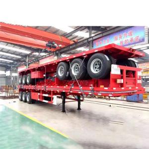 Quality Landing Gear Jost E100 Flatbed Container Semi Trailer 3 Axle 40FT Transport Trailer wholesale