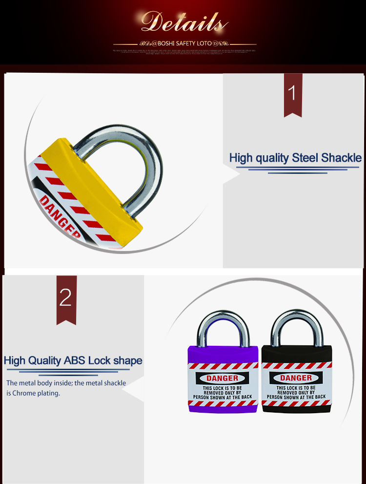 Key Retaining Jacket Safety Padlock , Laser Printing Lock Out Tag Out Locks