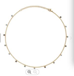 Quality 18K Gold Plated Stainless Steel Jewelry Ball Chain Epoxy Eye Ball Charms For Ladies wholesale