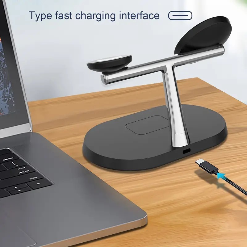 3-in-1 Wireless Charger For Apple Watch Earphone And Phone