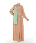 Long Sleeve Relaxed Ankle Maxi Dress Round Neck With Polyester