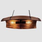 Retro vintage chandelier wood brown E27/E26 wine barrel lights chain adjustable