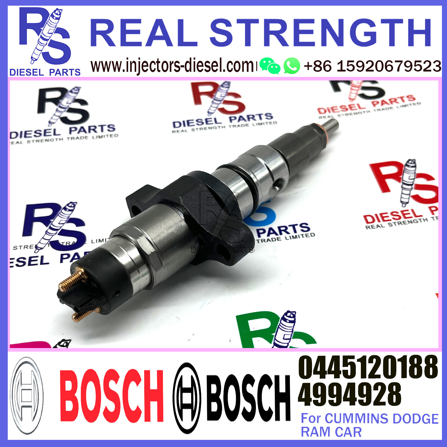 BOSCH Common Rail Injector Assembly 0445120188 4994928 68086182AA for CUMMINS/DODGE engine