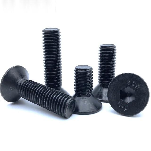 High Strength DIN7991 Black Zinc Steel Flat Head Hex Socket Screw for Heavy Machinery