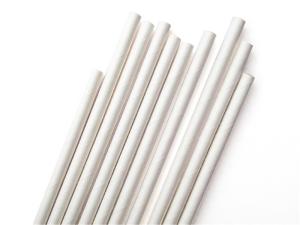 Quality 197mm 8mm White Plastic Free Biodegradable Compostable Paper Cocktail Straws wholesale