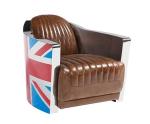 Union Jack Aviator Retro Distressed Leather Tub Chair