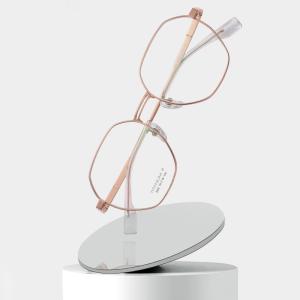 Quality Polygonal Myopic Titanium Frame Glasses IP Plating For Men wholesale