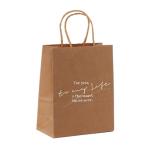 Flexiloop Handle Customized Logo Accepted Kraft Paper Bags for Boutique Gift