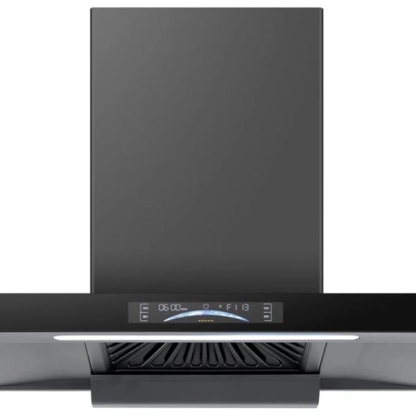 Low Noise Stainless Steel T Shape Chimney Hood 200W Electric Range Hood Touch