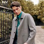 Customized Designs Men's Gray Wool Business Casual Mid-length Cashmere Coat