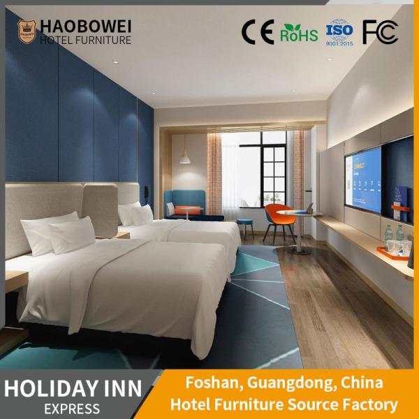 Indoor Applicable Double Bedroom Wooden Fabrics Headboard for 3 Star Hotel