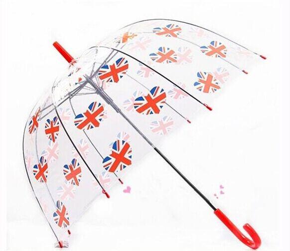 Mini Straight Kids Little Girl Clear Fold Up Umbrella Poe / Pvc Transparent For