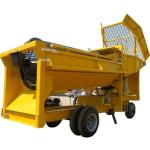 YELLOW COLOR Hopper Feeder Mobile Drum Rotary Trommel Screen Of Gold Sand