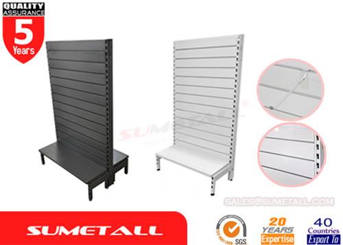 Black White Metal Retail Gondola Shelving / Gondola Display Stands Adjustable