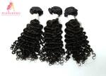 Black Peruvian Human Hair Bundles Deep Wave Double Drawn Free Style