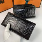 Genuine Crocodile Belly Skin Businessmen Bifold Clutch Purse Wallet Authentic