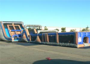 Quality Challenging Yard Giant Inflatable Obstacle Course 30 Meters Long Fireproof wholesale