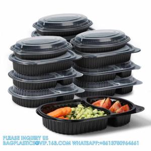 Quality recyclable, sustainable, disposable, Customizable Meal Prep Container 3 Compartment Takeaway Food Containers wholesale