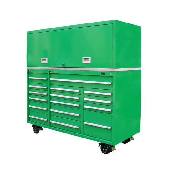 Red Car Repair Workshop Tool Cabinet with 17 Drawers and Heavy Duty Rolling Trolley