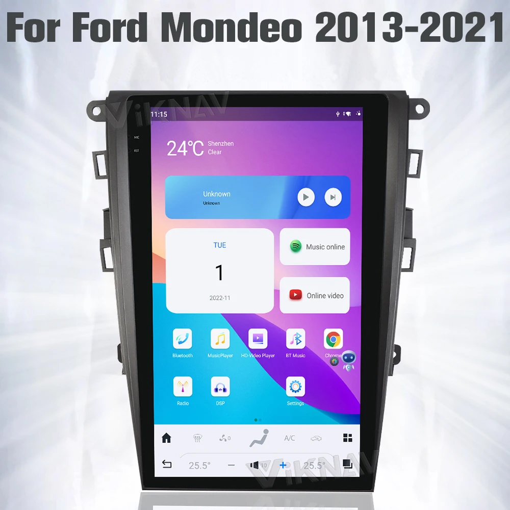 Viknav Car Radio For Ford Mondeo (2013-2021) 13.6 inch Android Auto Audio 8 Core Wireless CarPlay GPS Screen Multimedia