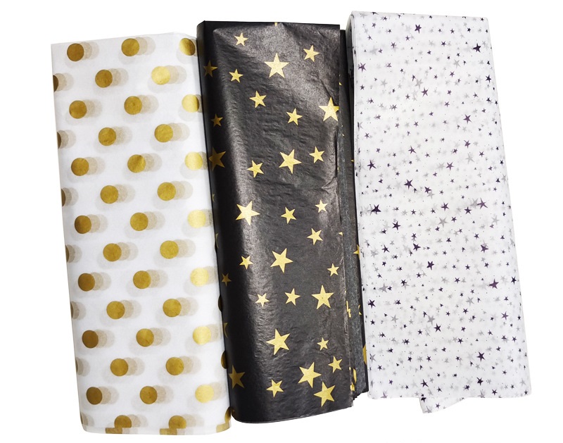 Foldable Birthday Gift Wrapping Paper Golden Printing For Clothing Shoe