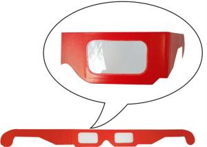 Quality Anaglyphic Paper 3D Glasses , Disposable Red 3d Monitor Glasses 400*37mm Size wholesale