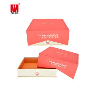 Quality Red Packaging Cardboard Kraft Paper Magnetic Closure Square Gift Packaging Boxes wholesale