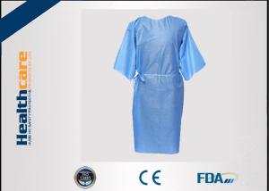 Quality Multifunction 16-80G Disposable Isolation Gowns Ultrasonic Heat Seal Blue/Yellow Coats wholesale