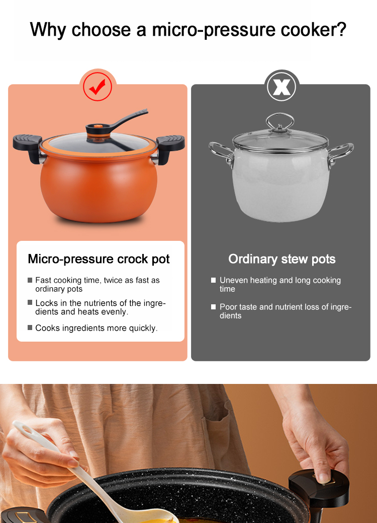 Large Capacity 8L Micro Pressure Pot Maifan Stone Non Stick Coating
