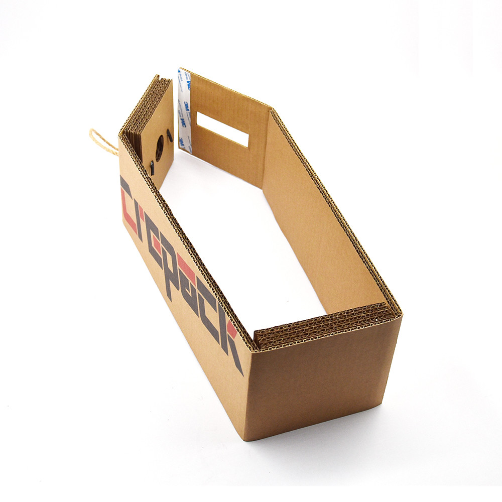 Corrugated Paper Simple Red Wine Box With Portable Rope Rigid Gift Boxes