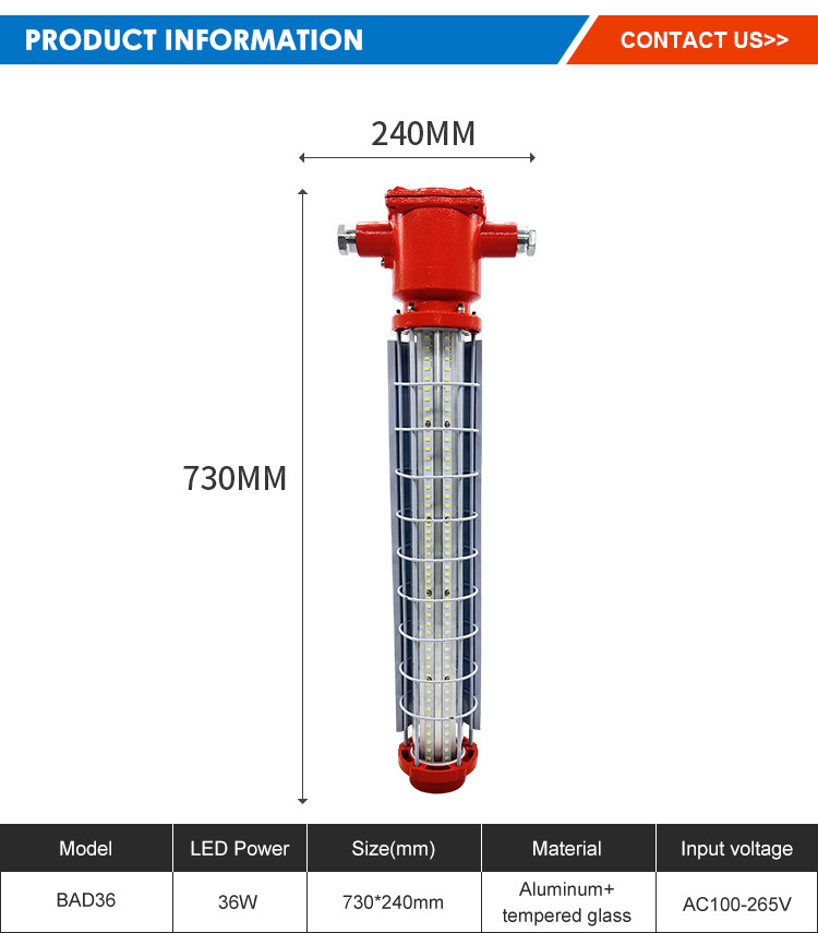 2700K-6500K LED Explosion Proof Linear Light Corrosion Resistant WF2 Rating