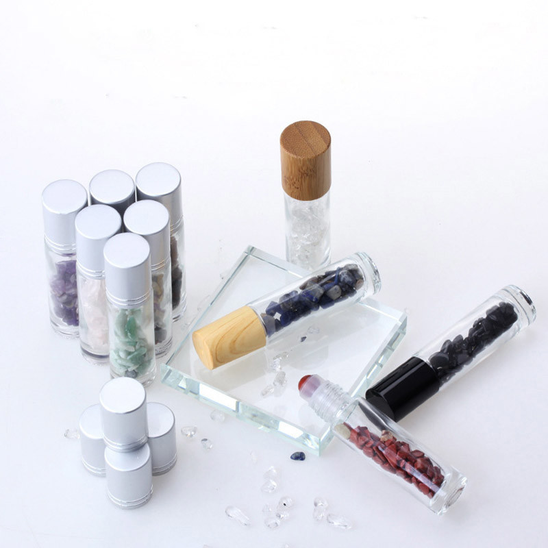 1ml Natural Gemstone Roller Ball Bottle Custom Roll On Tube With Stone Rollers Applicator