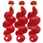 Red Color Body Wave Brazilian Hair Peruvian Virgin Human Hair 12" to 26" No