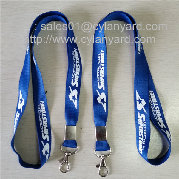 polyester key lanyard with metal crimped
