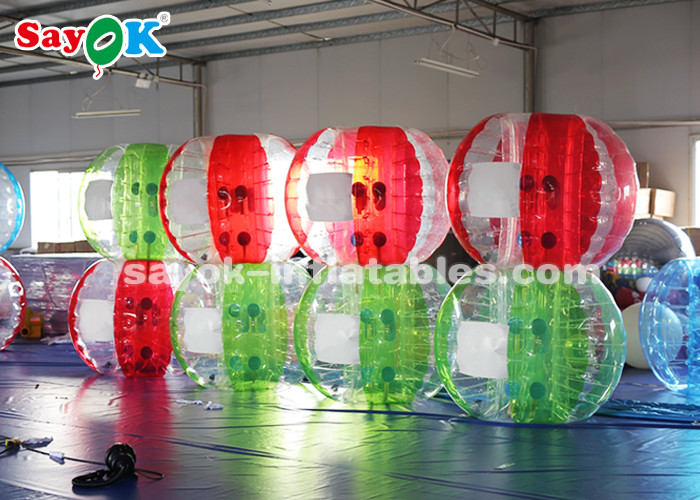 Inflatable Suit Game 1.5m 0.8mm PVC Inflatable Bubble Soccer Transparent / Red / Green Color