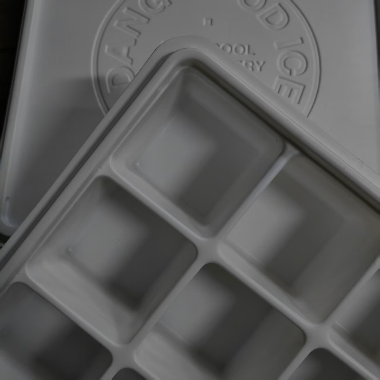 Customized PP white square 16 cavity ice container with lid