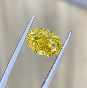 Quality 10 Mohs VVS-VS Oval Lab Created Canary Diamond IGI Certified wholesale