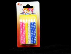 Quality 4 Colors Spiral Shaped Striped Birthday Candles , Cute Birthday Cake Candles wholesale