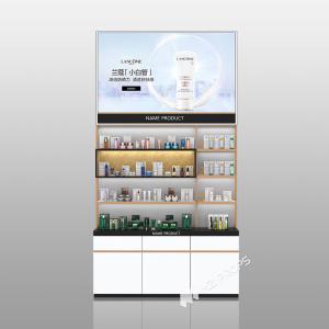 Quality BJiS-BSB2 White Glossy Skincare Display Cabinet with Titanium Trim for Cosmetics Store Design wholesale