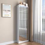 5-layers Flip-up drawers mirror shoe cabinet large storage shoe organizer for