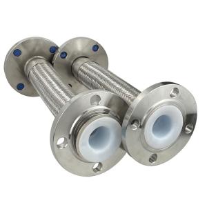 Quality DN200 PN16 Convoluted Stainless Steel Flexible Hose Flange Connection Lined With PTFE Metal Hose 304 Stainless Steel Metal Bellows wholesale