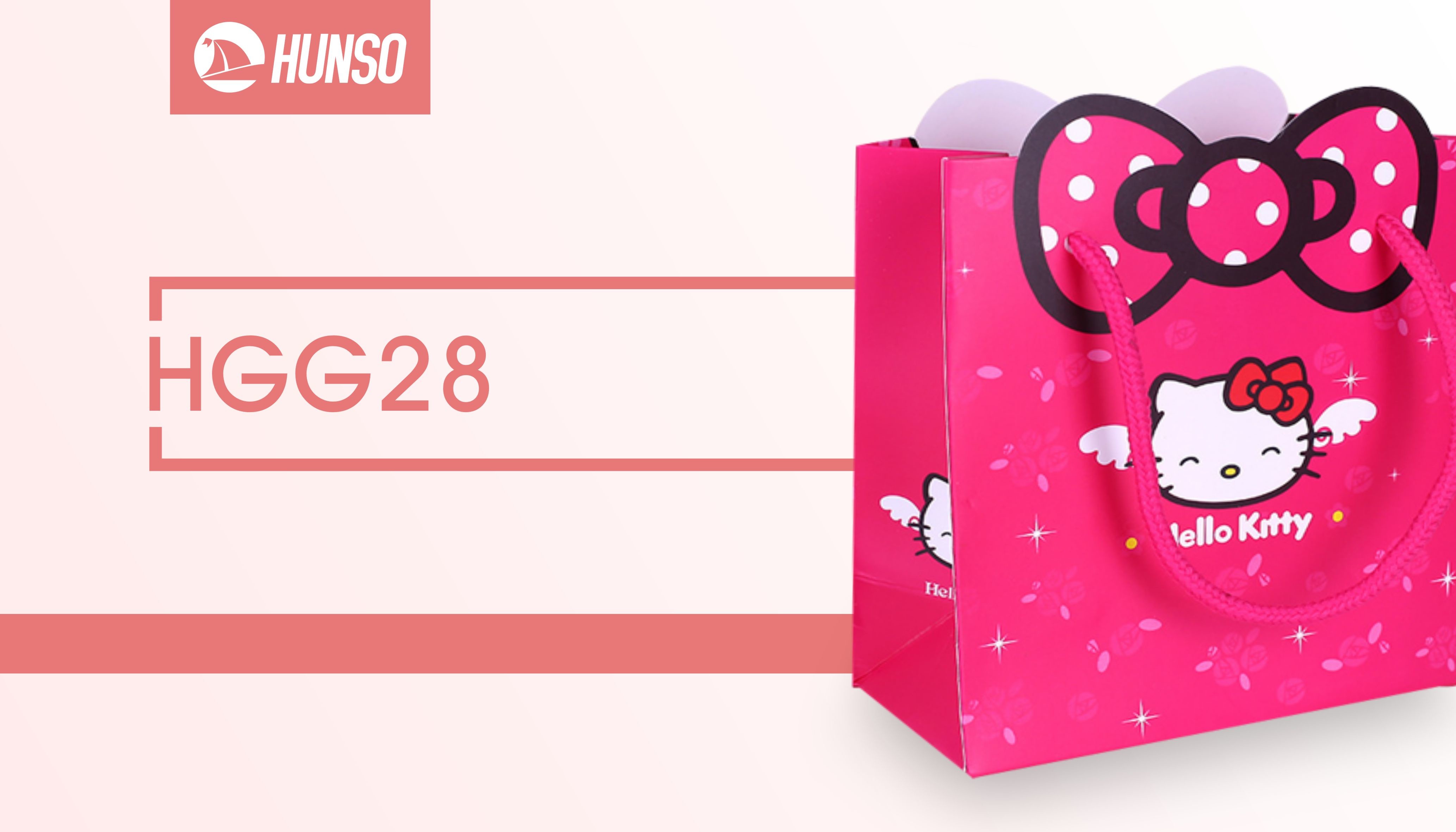 Hello Kitty Rose Red Branded Custom Paper Shopping Bags C1S 9CM