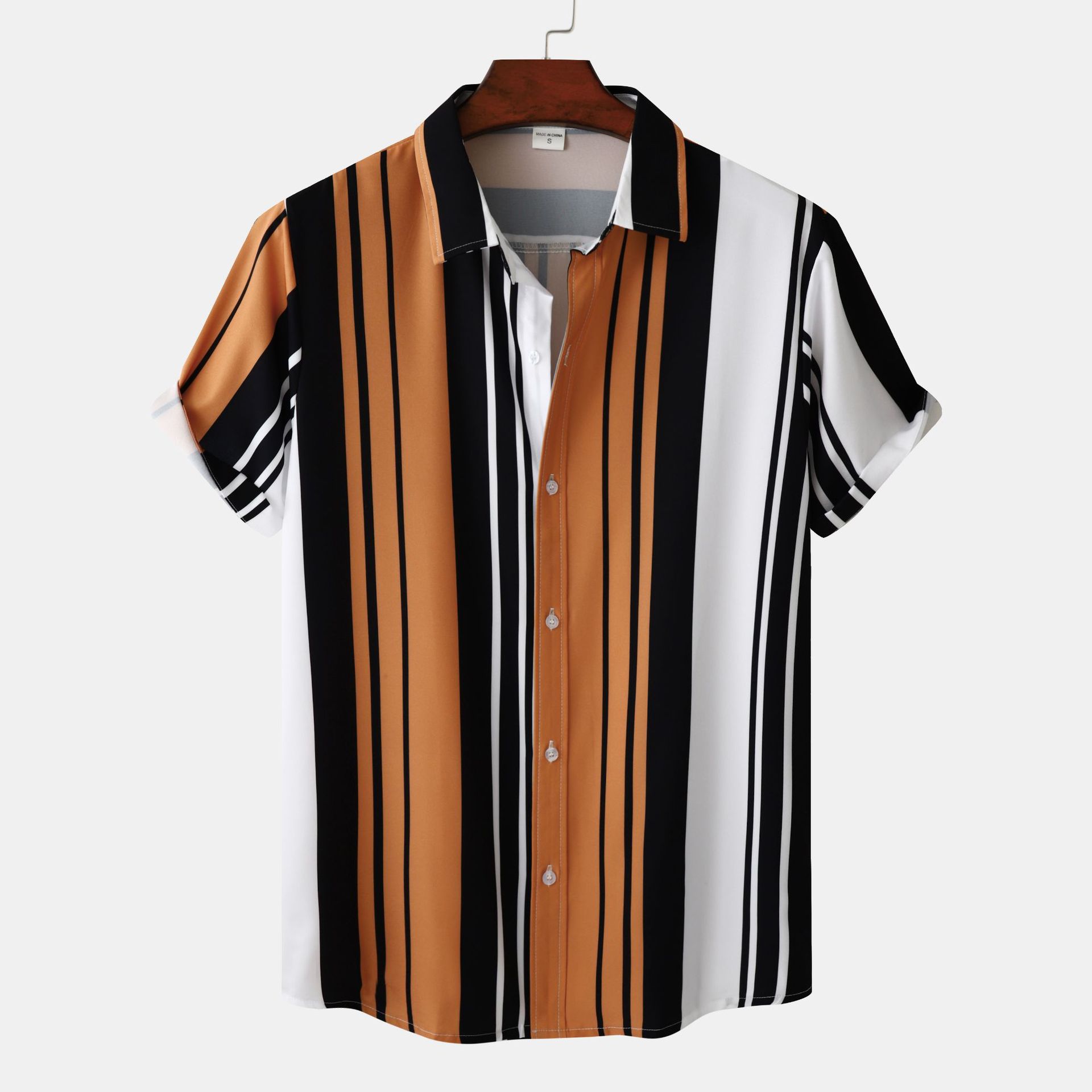 5000 Quantity Men's Beach Stripe Shirt Casual Slim Fit Shirts for Printing in Summer
