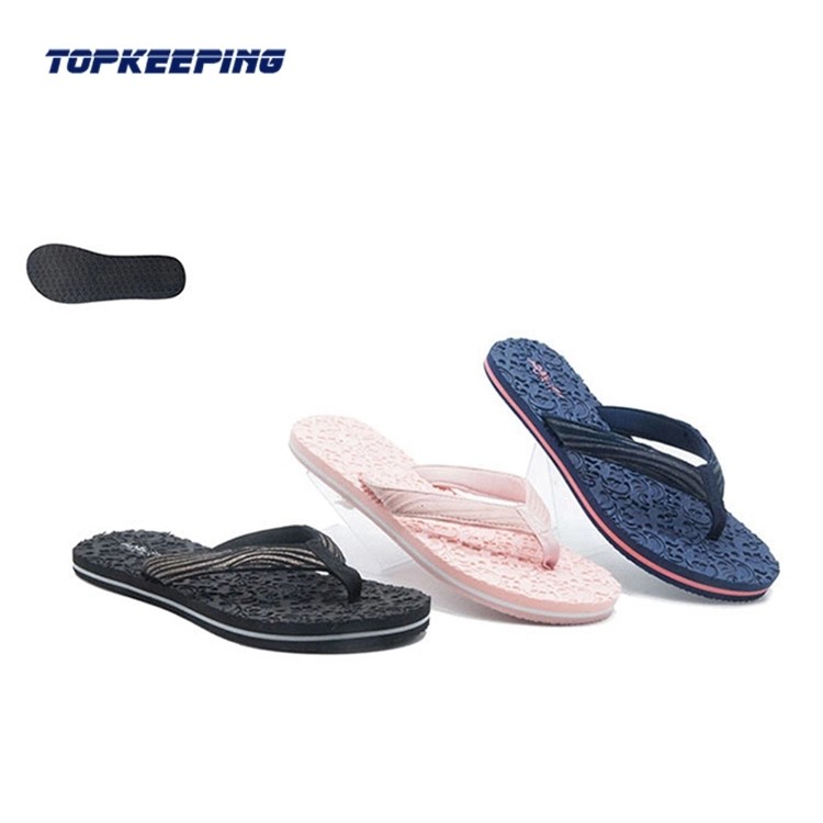 Fashion Ladies Rubber Slipper Women EVA Fabric Flat Flip Flop