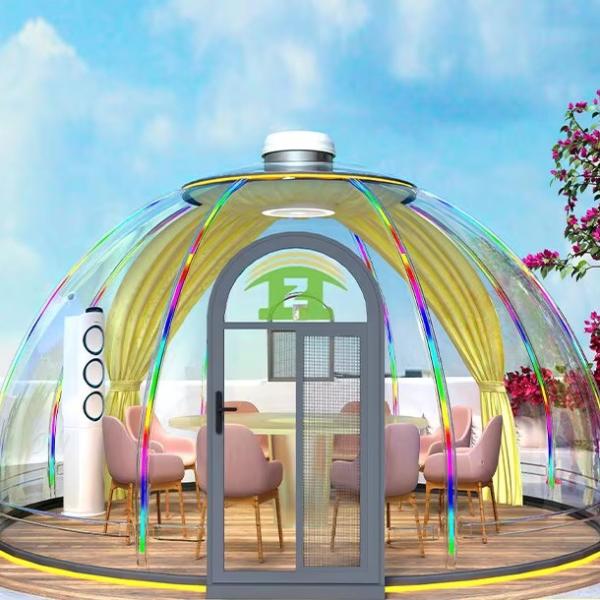Hot Sale Modern Style Dome-shaped Outdoor Mobile Starry Bubble House Green PC