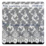 Custom Printed Swiss Voile Lace Trimming / Wedding Dresses Lace Fabric