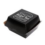 Black Kraft Paper Takeaway Burger Boxes Disposable Hamburger Packaging