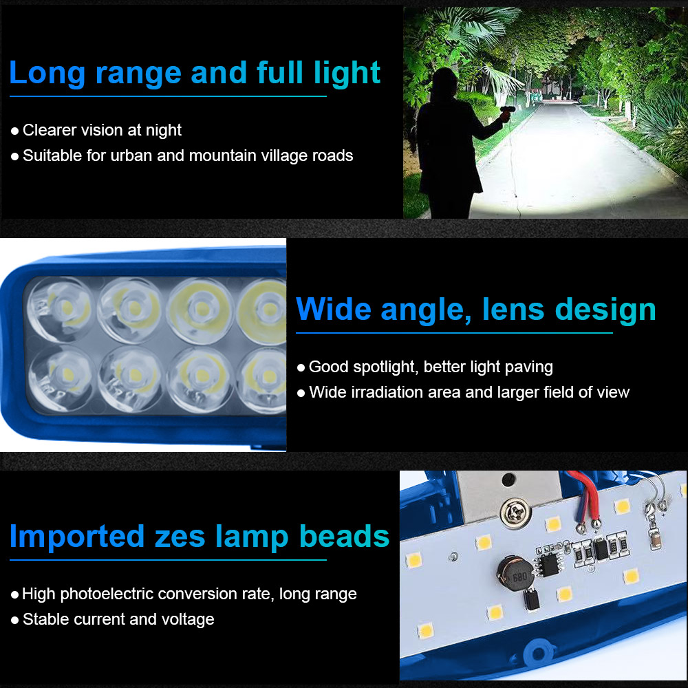 Plastic Blue Casing 12V White Yellow Flash Motorcycle Spotlight
